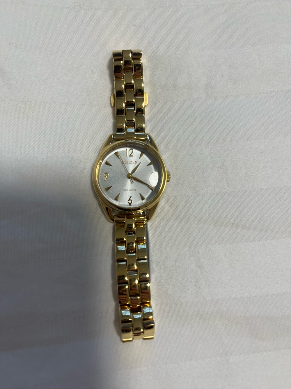 Citizen Gold Tone Women's Eco-Drive Bracelet Watch with White Dial